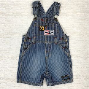 Vintage RF Radio Flyer 24M stripe Overalls